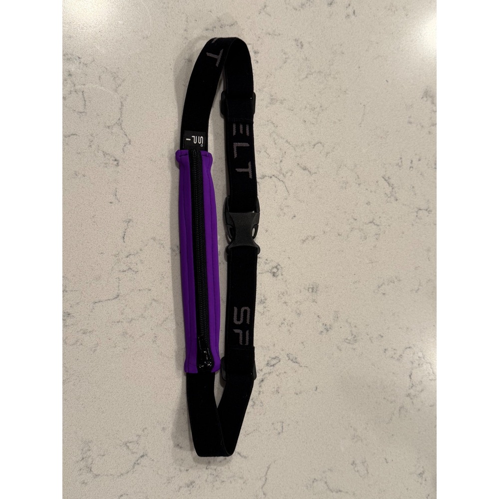 SPIbelt Original Running Belt Purple Black Adjustable No Bounce Waist Pack